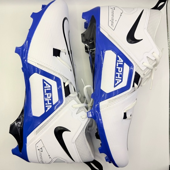 Nike Alpha Menace 4 Shark Football Cleats White Blue Men’s Size 14.5 DM1788-102 main image 8